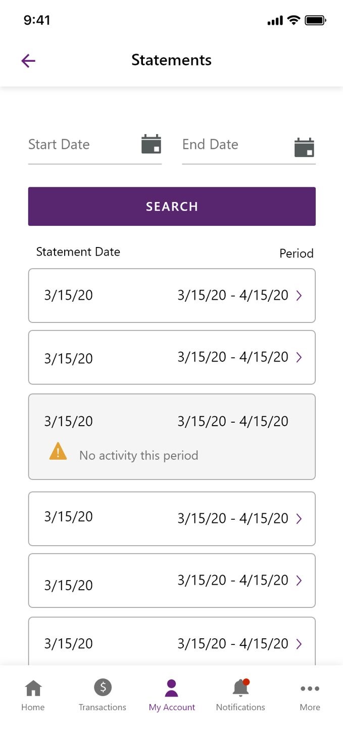 Statements on mobile
