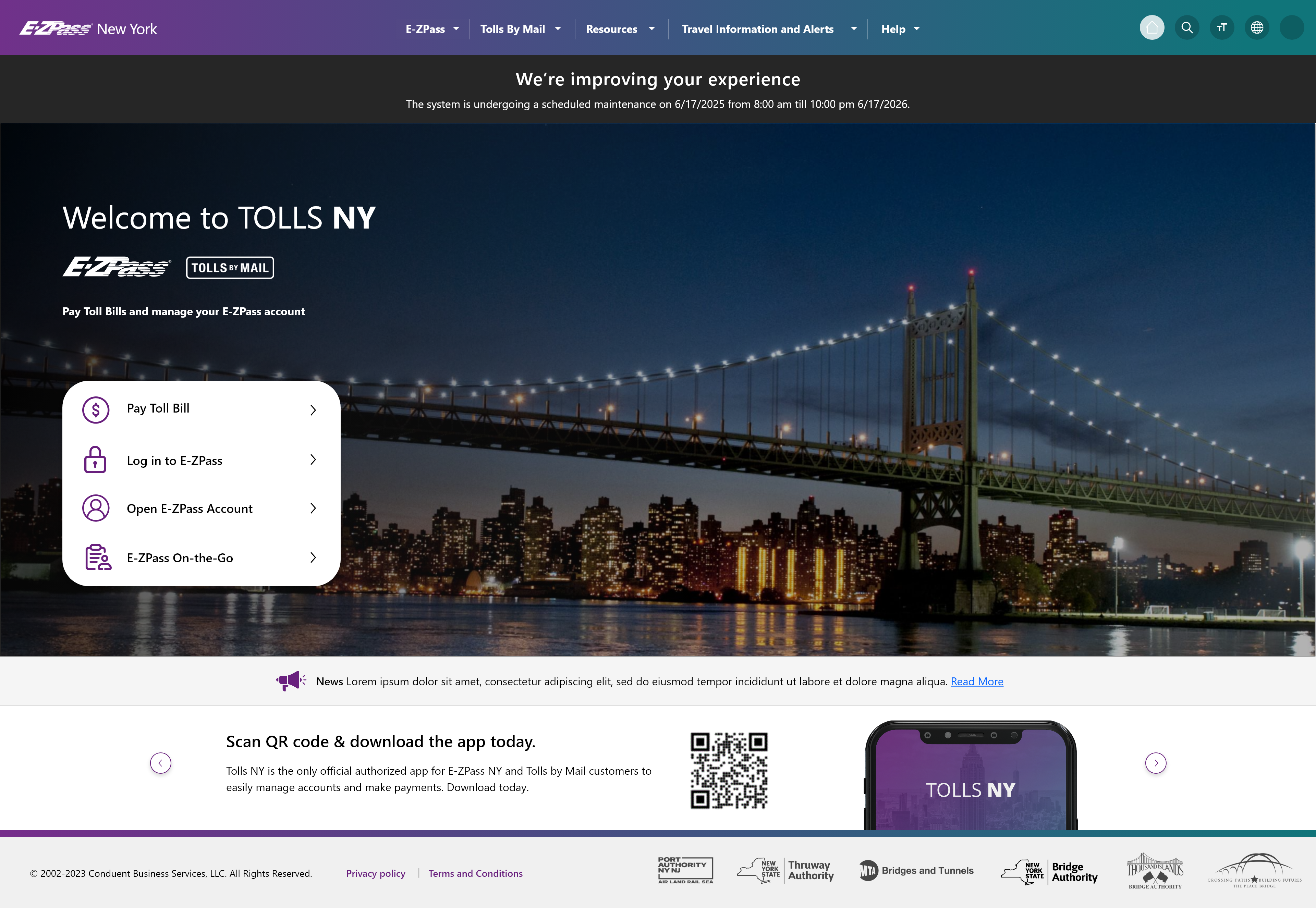 E-ZPass NY website